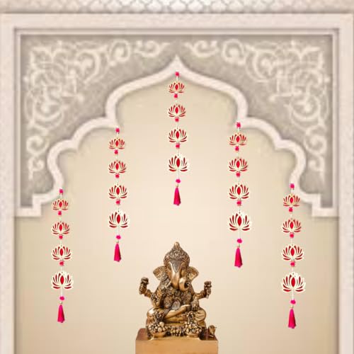The Advitya Lotus Flower Decoration Backdrop Wall Hanging|Diwali Decoration Item for Home Decor|Festive Decor Decorative Item For Birthday Haldi House Warming Festival Wedding| Pack of 5 - Image 1