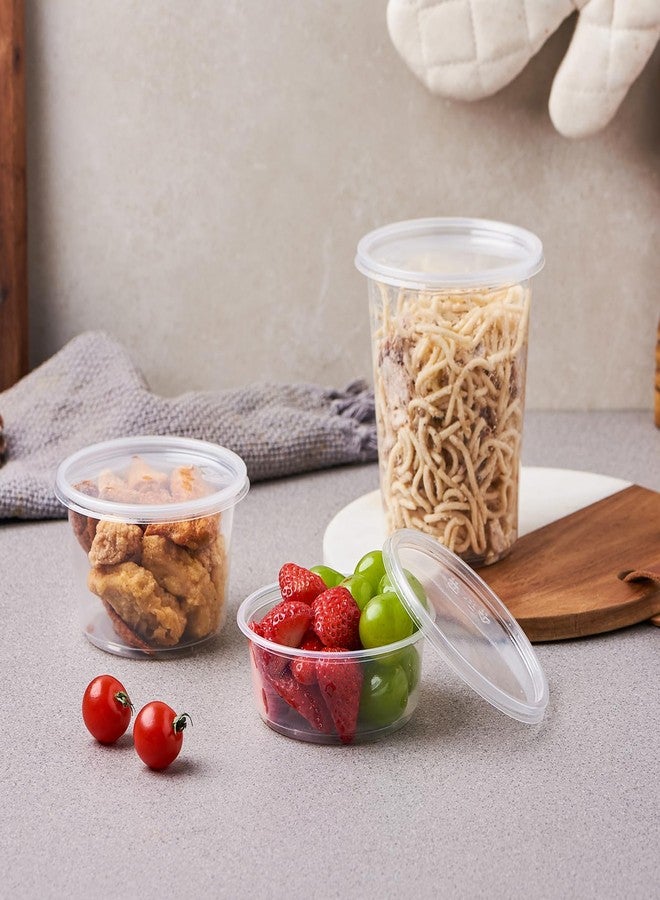 FULING [44 Sets - 32 oz. Plastic Deli Food Storage Soup Togo Containers With Airtight Lids Clear Disposable Takeout Quart Container - Image 5