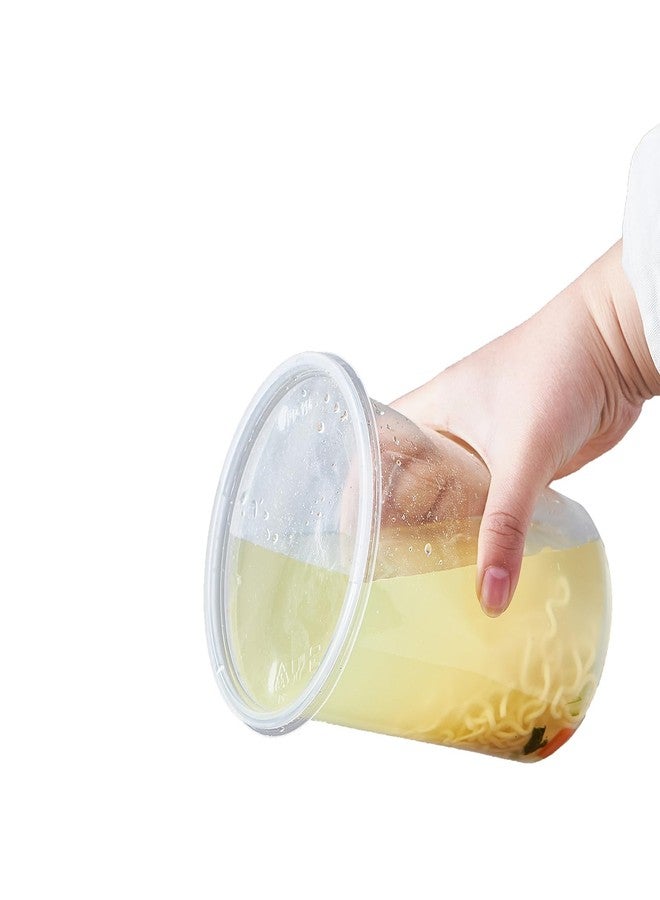 FULING [44 Sets - 32 oz. Plastic Deli Food Storage Soup Togo Containers With Airtight Lids Clear Disposable Takeout Quart Container - Image 3