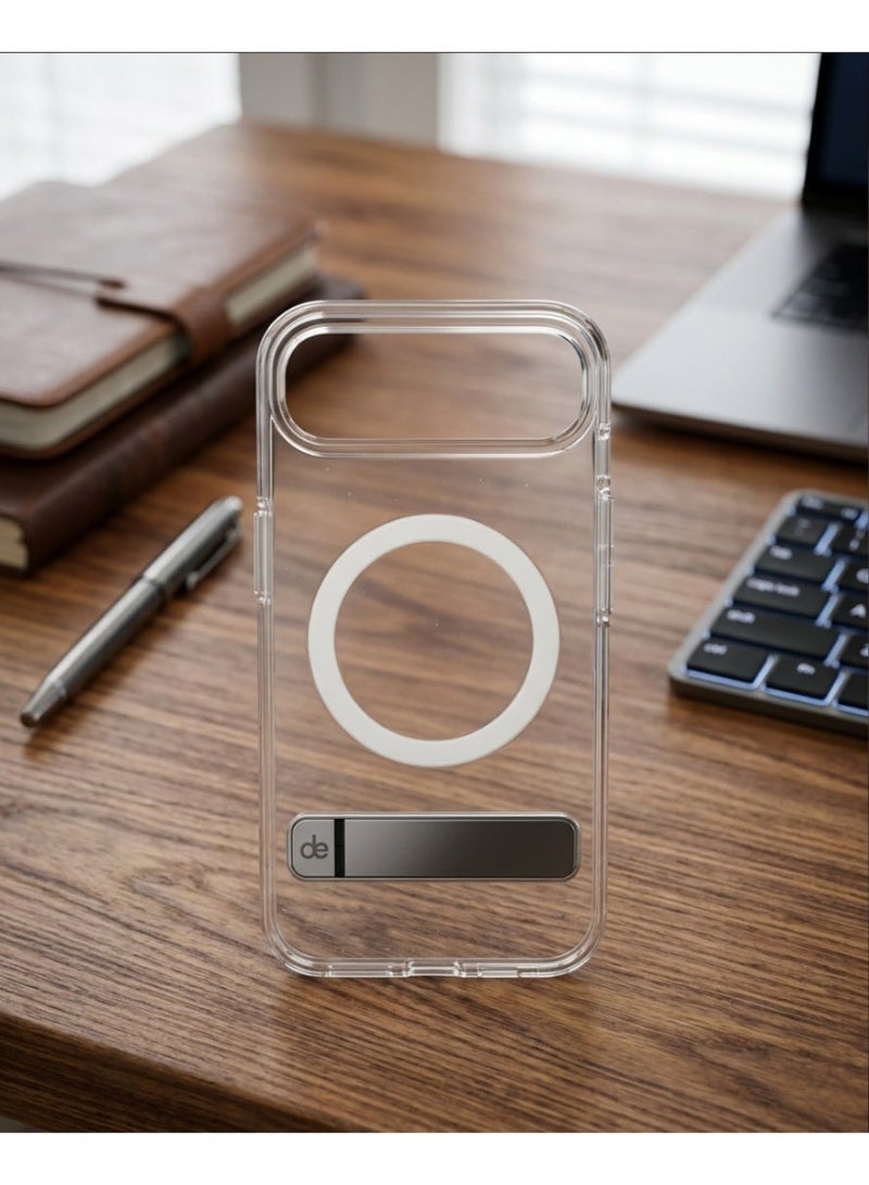 ديي جراب آيفون 17 اير  شفاف مضاد للاصفرار مع دعم MagSafe وحامل خلفي - Image 1