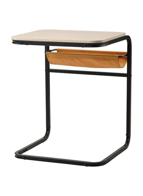 Side table, anthracite/birch effect dark yellow, 53x50 cm