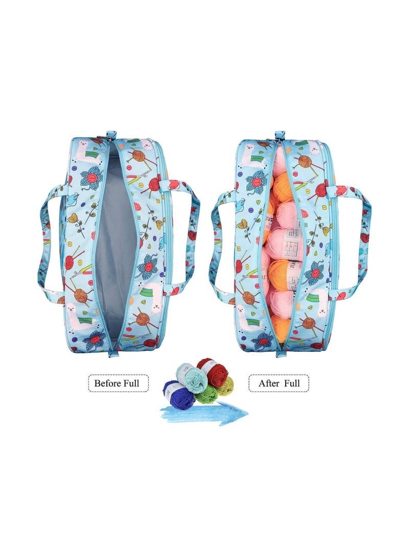 SYOSI Knitting Bag Knitting Bags for Wool and Needles Storage With Handy Compartment Crochet Bag with Side Pocket Knitting Organizer Lightweight for Extra Long Knitting Needles and Hooks - Image 2