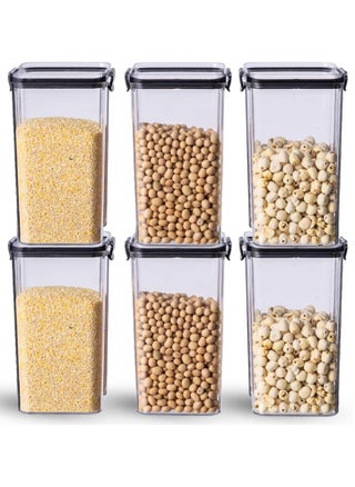 Airtight Food Storage Container with Lock Lids,Cereal & Dry Storage Jars,Kitchen and Pantry Organization Canisters for Cereal,Coffee,Rice,Flour and Sugar (1800ml/Set of 6) - pzsku/Z0D960B401F80DF867D8FZ/45/1746222424/3ee4eeaa-21dd-4177-afec-f37667dc9978