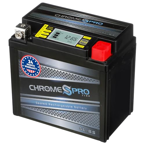 Chrome S Pro Chrome Pro iGel YTX5L-BS Battery – 70 CCA, Gel Electrolyte, LCD Display, 12V 4Ah – Fits ATV, Motorcycle, Scooter, Jet Ski, Dirt Bike, UTV, Snowmobile & More – T3 Nut & Bolt Terminal - Image 1