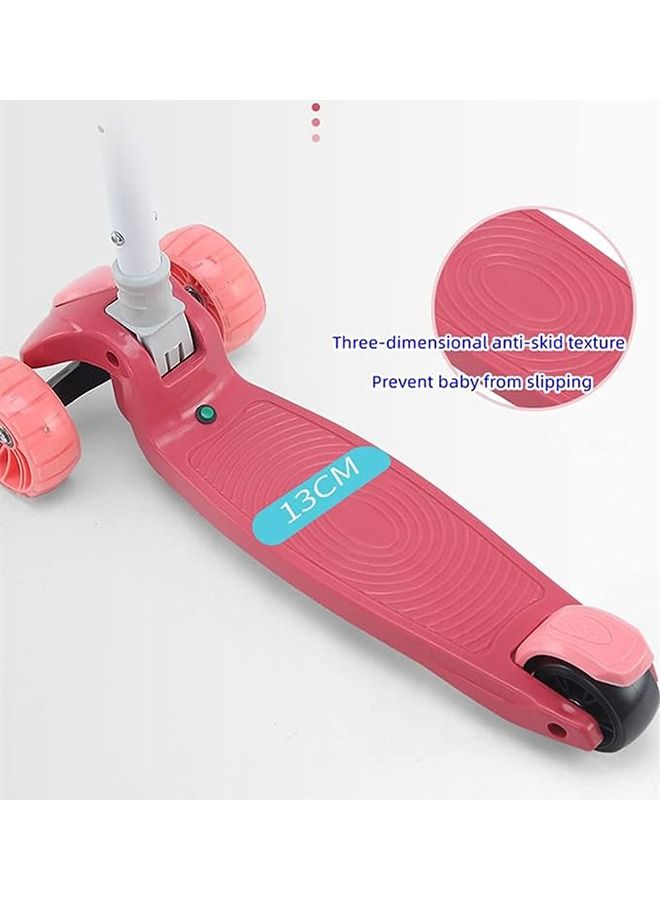 Arabest Kick Scooters for Kids,4 Adjustable Height Foldable Scooter, PU LED Wheels,3 Wheel Scooter for Kids for Girls and Boys Outdoor Learn to See(PINK)  - Image 5