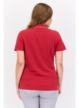Greg Norman Women Sportswear Fit  Short Sleeves Training Polo, Red  - Image 3