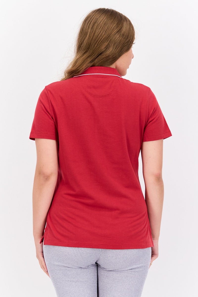 Greg Norman تي شيرت رياضي نسائي بأكمام قصيرة، أحمر - Image 3