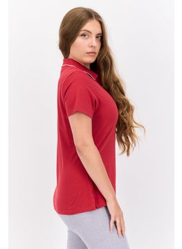 Greg Norman Women Sportswear Fit  Short Sleeves Training Polo, Red  - Image 2