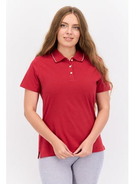 Greg Norman Women Sportswear Fit  Short Sleeves Training Polo, Red  - Image 1