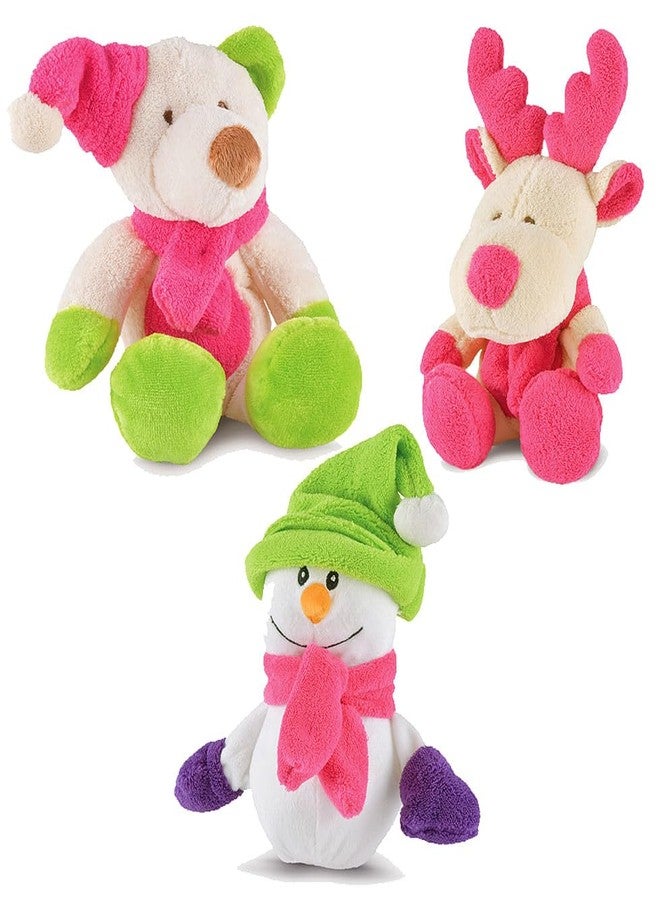 Jeffers Plush Bright Winter Pals Squeaky Dog Toys, 3 Pack - Soft Plush Stuffed Christmas Puppy Toy Set for Small & Medium Dogs - Cute for Pets, Indoor Fetch, Chew & Playtime Toys - Image 2