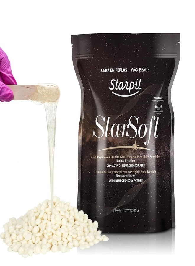 Starpil شمع ستار بيل 1000 جرام - كيس حبيبات شمع ستار سوفت الصلب 2.2 رطل. شمع إزالة الشعر الاحترافي لخبراء التجميل. حبيبات الشمع للبشرة الحساسة. - Image 1