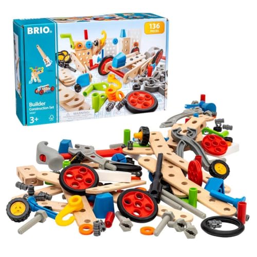 BRIO Builder 34587 Construction Set - 136-Piece STEM Toy with Wood and Plastic for Kids | Enhances Creative Skills | Safety Tested | Age 3 and Up - Image 1