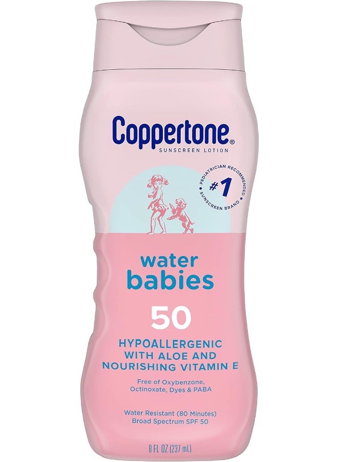 Coppertone WaterBabies Sunscreen Lotion Broad Spectrum SPF 50 (8 Fluid Ounce) - Image 1