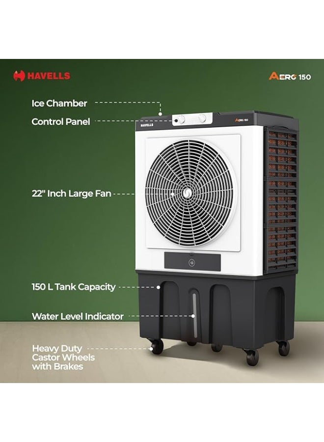 Havells Havells Aero 150 L Desert Air Cooler (GHRACDWE3451) – 22″ Metal Blade Fan, Auto-Fill, XXL Ice Chamber, Bacteria‑Shield Honeycomb Pads  - Image 1
