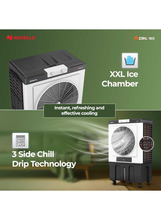 Havells Havells Aero 150 L Desert Air Cooler (GHRACDWE3451) – 22″ Metal Blade Fan, Auto-Fill, XXL Ice Chamber, Bacteria‑Shield Honeycomb Pads  - Image 4