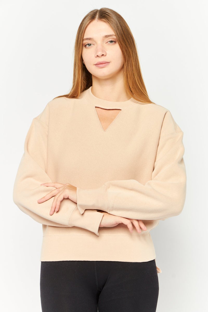 Champion ملابس رياضية نسائية بأكمام طويلة مناسبة للأنشطة الخارجية، تان - Image 1