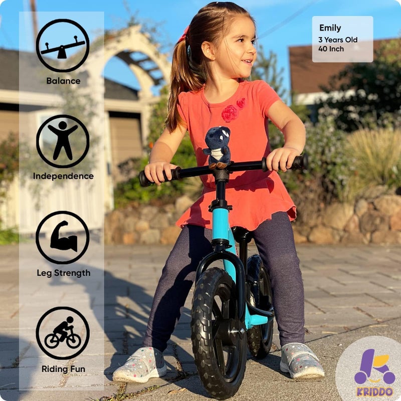 KRIDDO Toddler Balance Bike 2 Year Old Age 24 Months to 5 Years Old Early Learning Interactive Push Bicycle with Steady Balancing Gift Bike for 25 Boys Girls Blue - Image 3