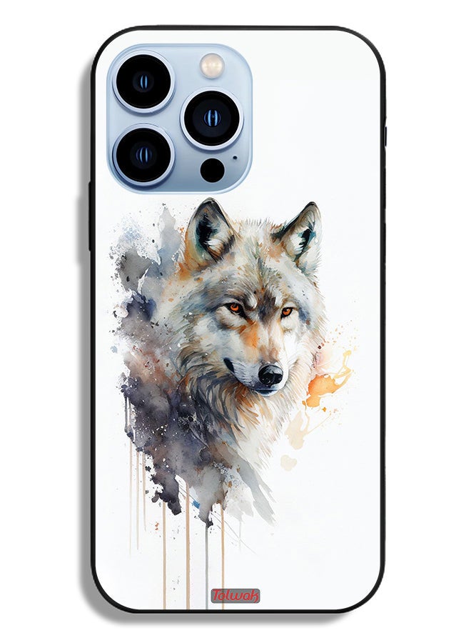 Tolwak Apple iPhone 13 Pro Protective Case Wolf Abstract Art - Image 2