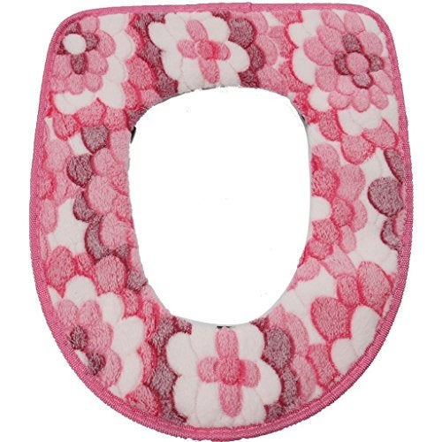 Vanki Winter Warm Toilet Seat Cover Red Flower1pcs - Image 1