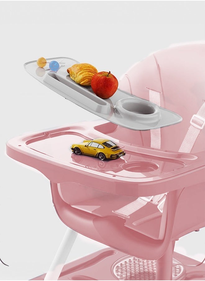 Occuwzz Baby Multifunctional High Chair Adjustable Feeding Chair Toddler Dinning Booster Toddler Building Block Table with Safety Harness and Removable Tray And Roller Wheels  - Image 5