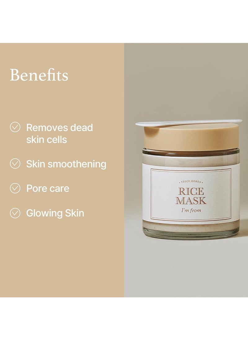 I'M FROM Rice Mask Gentle Exfoliating Wash Off Facial Mask for Dull, Rough Skin, Pore Clearing, Remove Dead Skin Cells, Uneven Skin Tone, Smooth Skin, Moiustirinzg, Radiant 110G  - Image 5