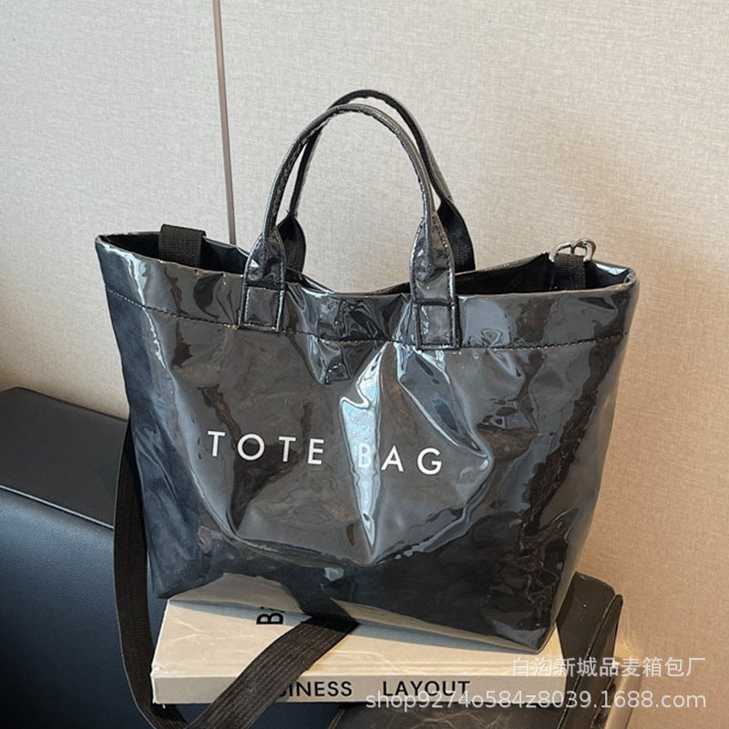 Large Capacity PU Tote Bag for Women – Fashionable Retro Commuter Satchel - Image 3
