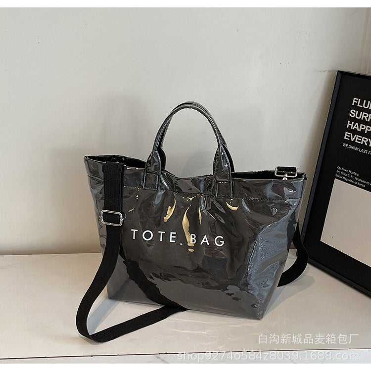Large Capacity PU Tote Bag for Women – Fashionable Retro Commuter Satchel - Image 1