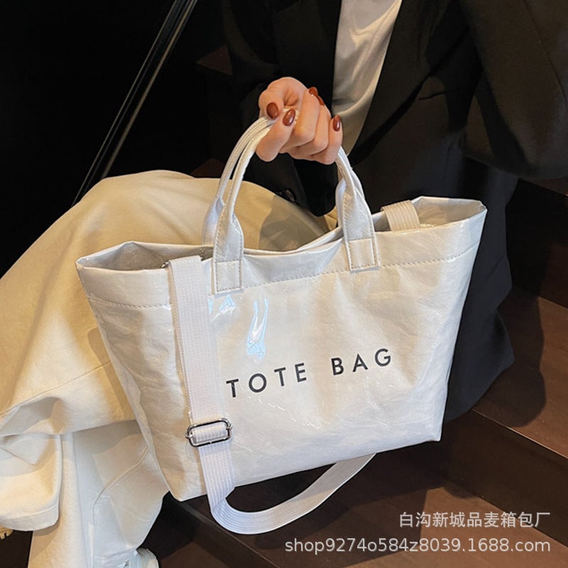 Large Capacity PU Tote Bag for Women – Fashionable Retro Commuter Satchel - Image 4