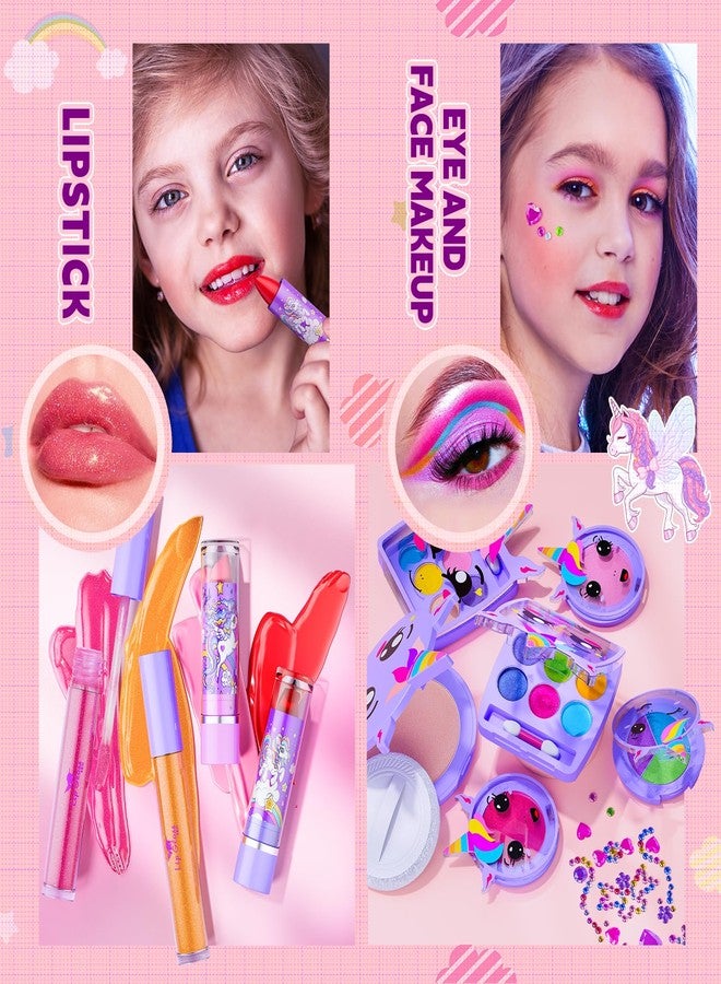 Beayuck Kids Makeup Kit for Girl - Girls Makeup Kit Toys with Flying Horse Storage Case, Kids Play Makeup Set for Christmas Birthday Gift 3-12 Years Old - Image 4