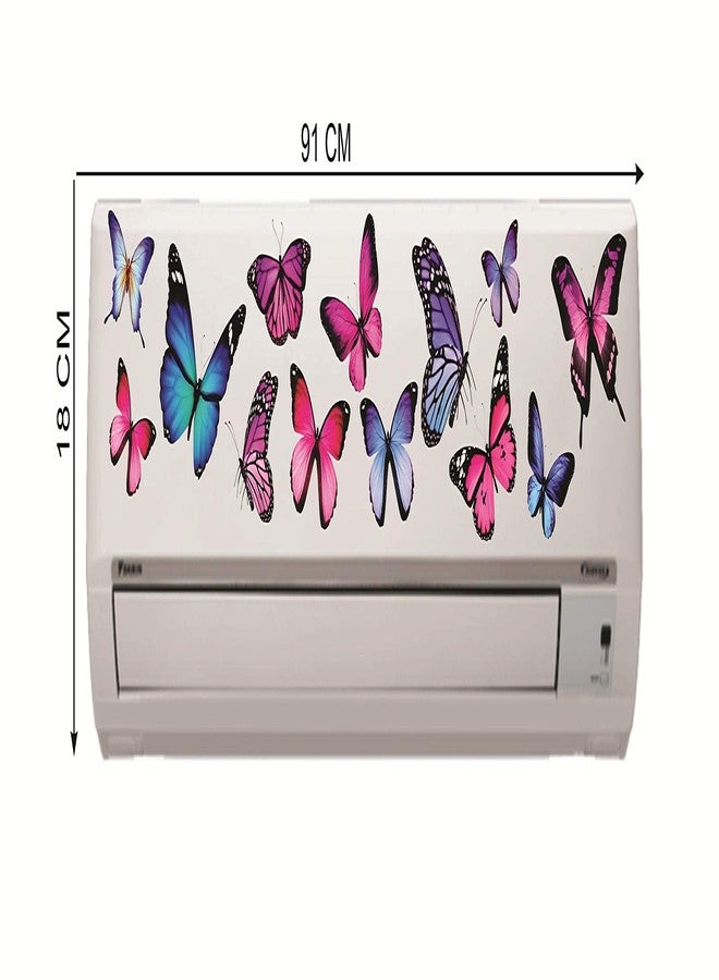 DecorVilla ملصقات جدارية ثلاثية الأبعاد على شكل فراشات من الفينيل PVC من ديكور فيلا™، سهلة اللصق والإزالة. تصميم فني عصري وأنيق لتزيين المنزل، غرفة المعيشة، المكتب، غرفة النوم، وغيرها. المقاس: 30 سم × 38 سم، متعدد الألوان. - Image 2