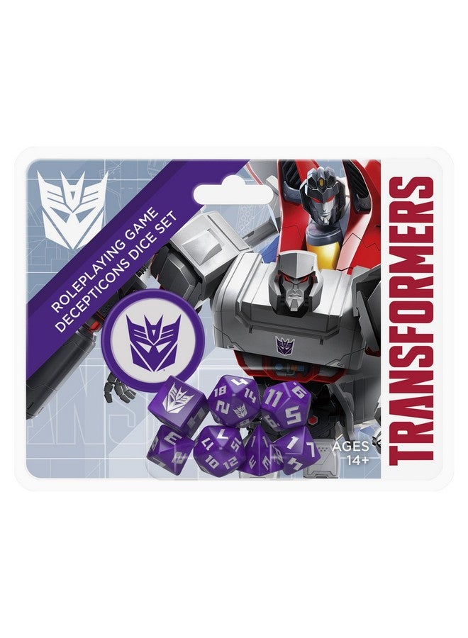 Renegade Game Studios : Transformers Rpg Decepticon Dice Set - 8 Pieces - Roleplaying Game Accessory, Designed For The Essence20 Roleplaying System  - Image 1
