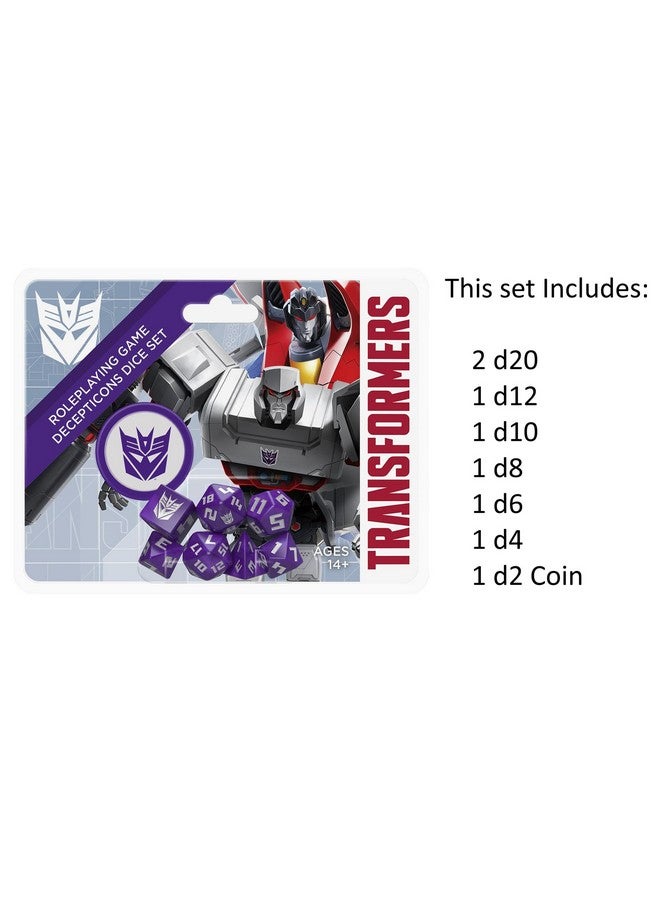 Renegade Game Studios : Transformers Rpg Decepticon Dice Set - 8 Pieces - Roleplaying Game Accessory, Designed For The Essence20 Roleplaying System  - Image 3