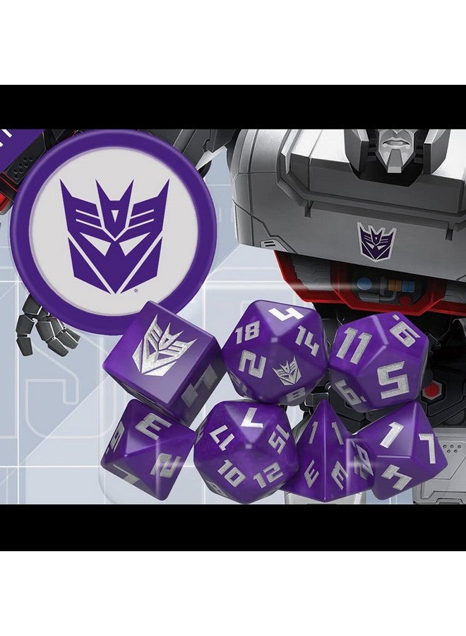 Renegade Game Studios : Transformers Rpg Decepticon Dice Set - 8 Pieces - Roleplaying Game Accessory, Designed For The Essence20 Roleplaying System  - Image 4