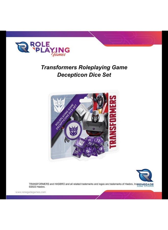 Renegade Game Studios : Transformers Rpg Decepticon Dice Set - 8 Pieces - Roleplaying Game Accessory, Designed For The Essence20 Roleplaying System  - Image 5