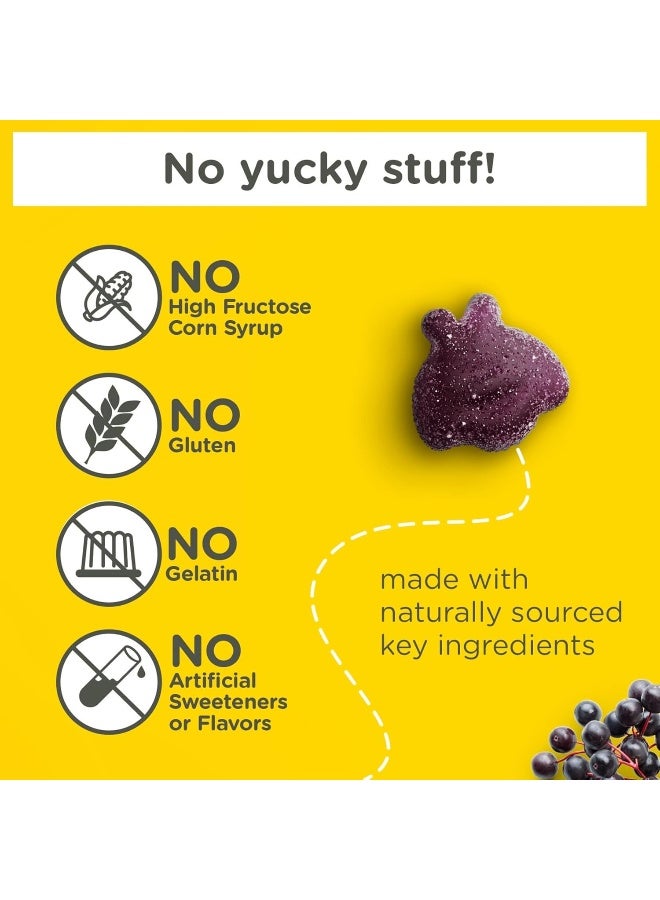 Zarbee's Zarbee's Elderberry Gummies for Kids with Vitamin C; Zinc & Elderberry; Daily Children's Immune Support Vitamins Gummy for Children Ages 2 and Up; Natural Berry Flavor; 42 Count  - Image 2
