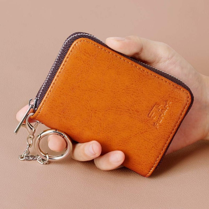 FurArt Zipper Wallet Women, RFID Blocking Credit Card Wallet, Business Card Holder, Compact Size KeyChain Wallet - Image 4