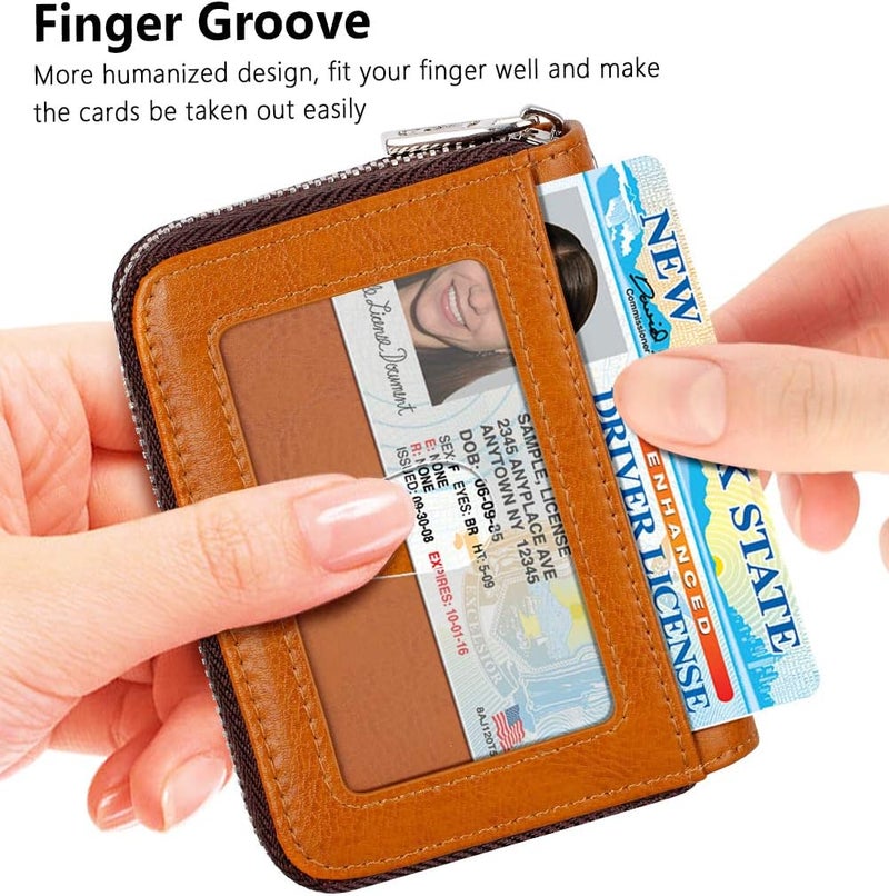 FurArt Zipper Wallet Women, RFID Blocking Credit Card Wallet, Business Card Holder, Compact Size KeyChain Wallet - Image 2