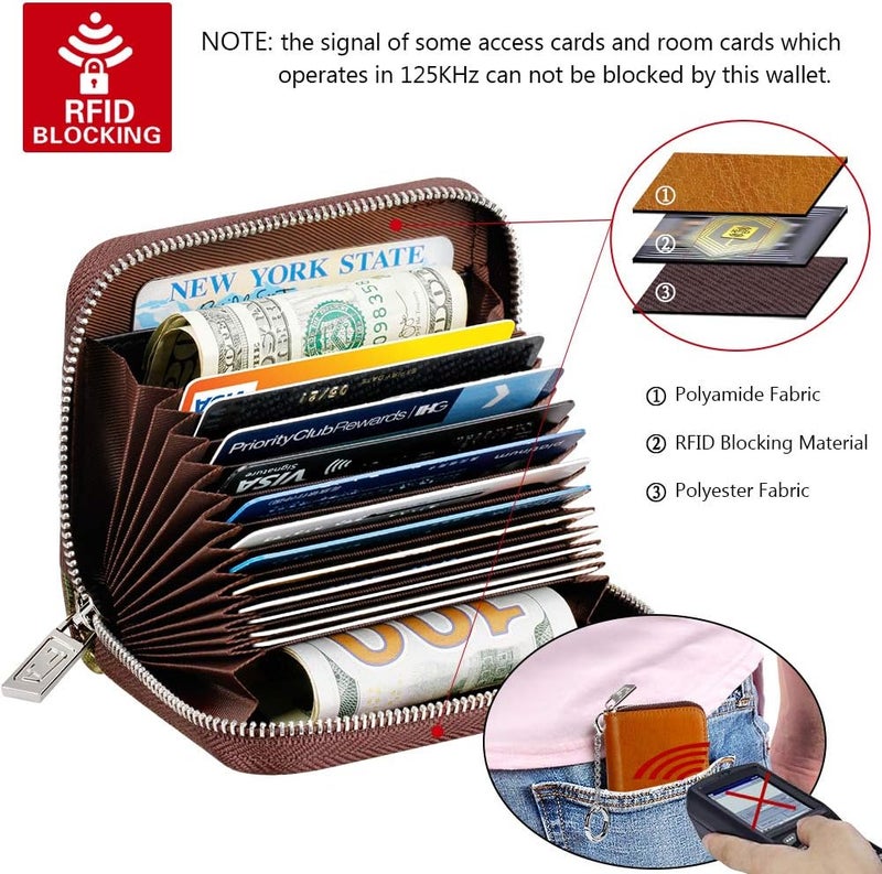 FurArt Zipper Wallet Women, RFID Blocking Credit Card Wallet, Business Card Holder, Compact Size KeyChain Wallet - Image 5