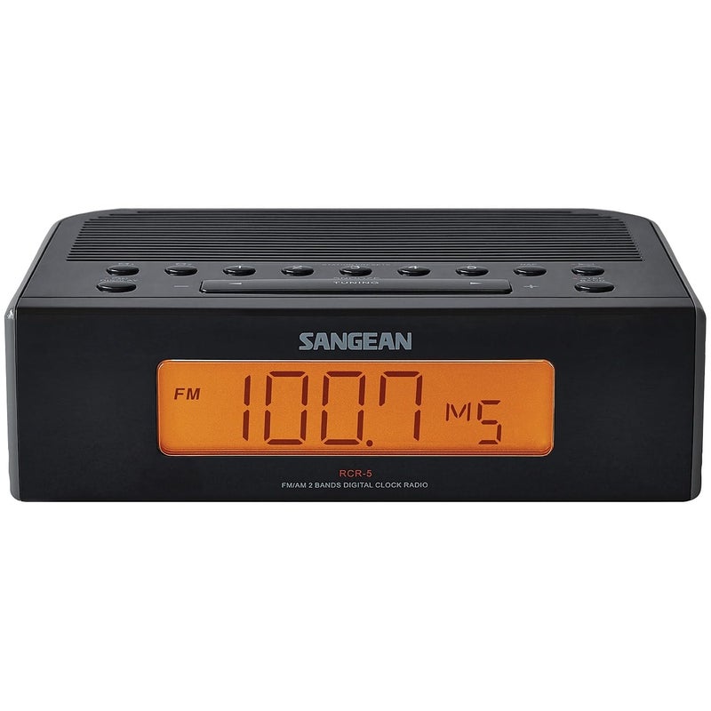 SANGEAN RCR-5 Digital AM/FM Clock Radio (Black) - Image 5
