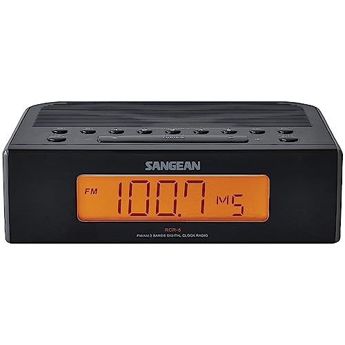 SANGEAN RCR-5 Digital AM/FM Clock Radio (Black) - Image 1