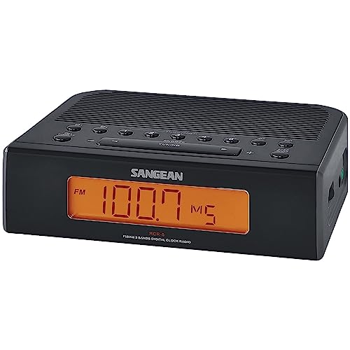SANGEAN RCR-5 Digital AM/FM Clock Radio (Black) - Image 2