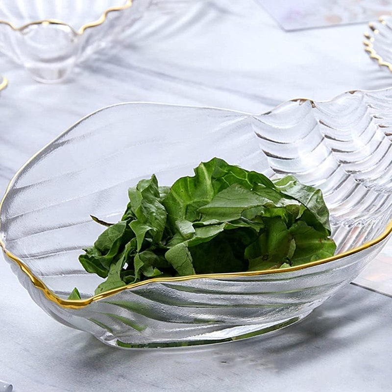 DOITOOL طبق سلطة زجاجي على شكل صدفة بحرية من DOITOOL ، أطباق صلصة ، طبق سوشي ، طبق حلوى ، طبق مقبلات ، طبق فواكه ، أطباق تقديم للمطبخ المنزلي - Image 2