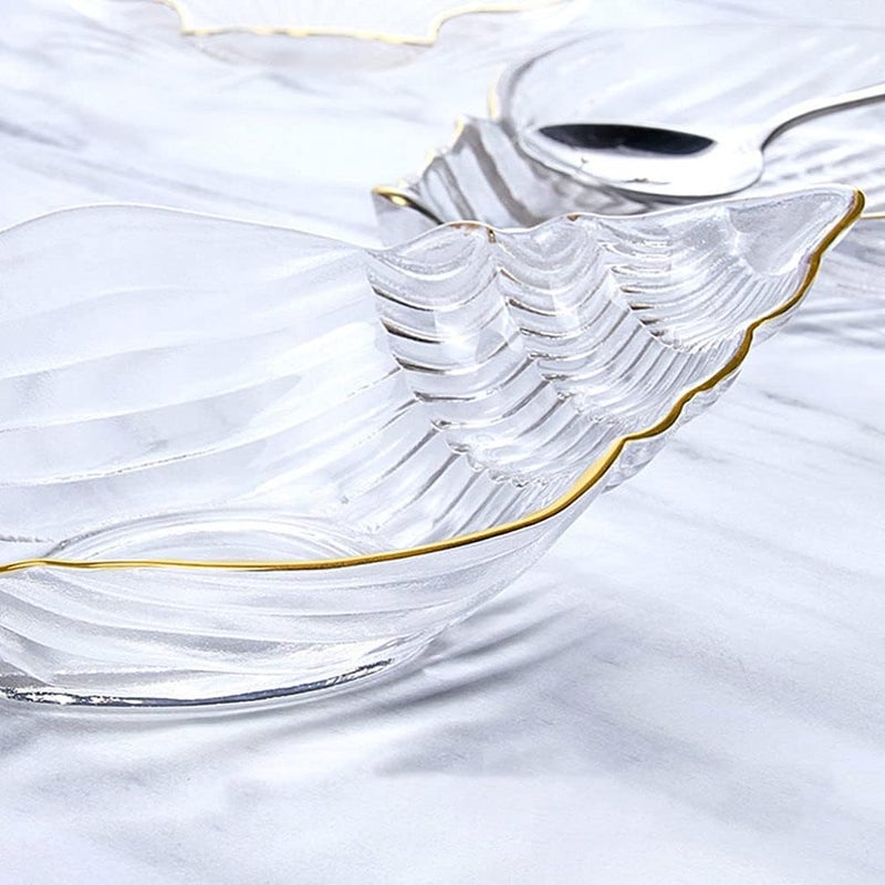 DOITOOL طبق سلطة زجاجي على شكل صدفة بحرية من DOITOOL ، أطباق صلصة ، طبق سوشي ، طبق حلوى ، طبق مقبلات ، طبق فواكه ، أطباق تقديم للمطبخ المنزلي - Image 3