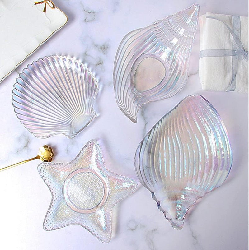 DOITOOL طبق سلطة زجاجي على شكل صدفة بحرية من DOITOOL ، أطباق صلصة ، طبق سوشي ، طبق حلوى ، طبق مقبلات ، طبق فواكه ، أطباق تقديم للمطبخ المنزلي - Image 5