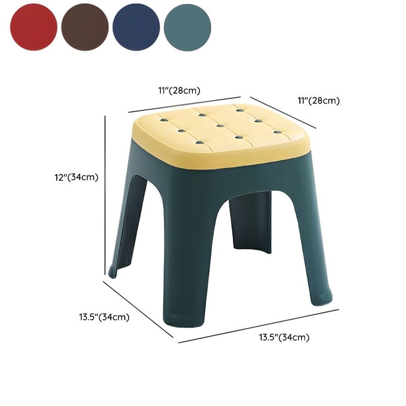 LASALE Upholstered Plastic Kids Stool AntiSlip Adults Stool for Home Office NonSlip Lightweight Sitting Stool - Image 3
