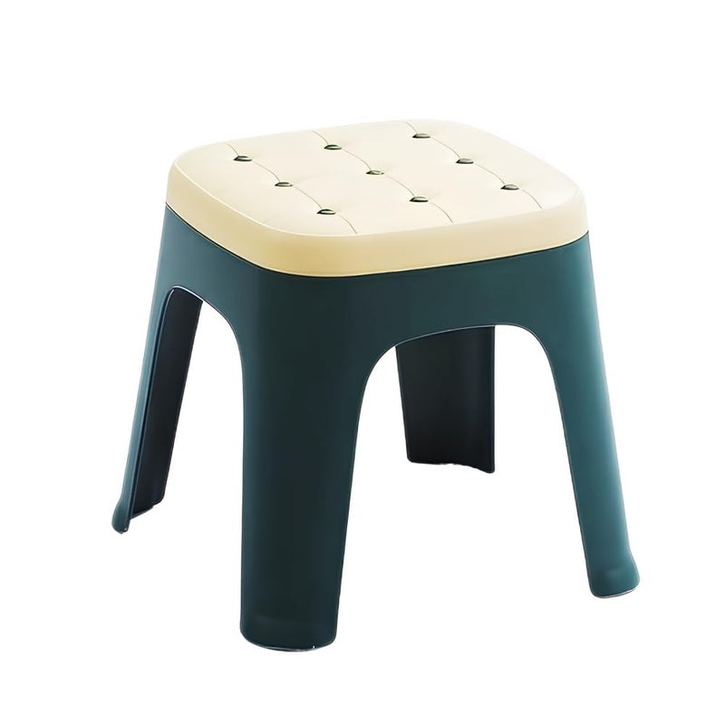 LASALE Upholstered Plastic Kids Stool AntiSlip Adults Stool for Home Office NonSlip Lightweight Sitting Stool - Image 1