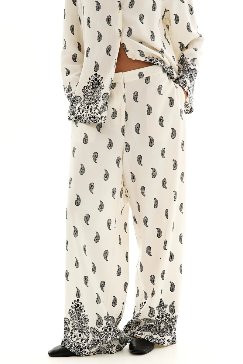 H&M Patterned twill trousers