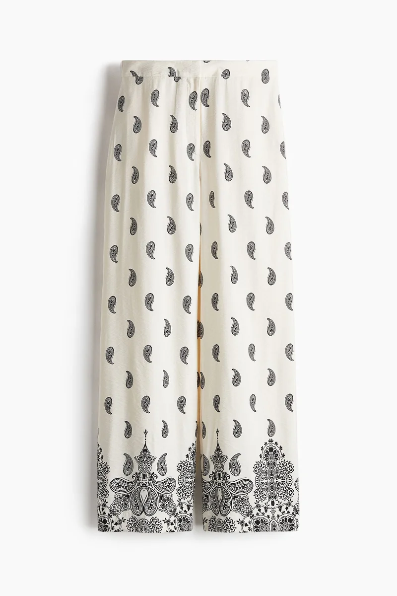 اتش اند ام بنطلون من التويل المنقوش