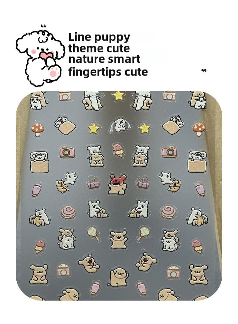 Goolsky 3D relief 5D lines, small dog stickers, small patterns, decorative nail stickers, nail art stickers - Image 3