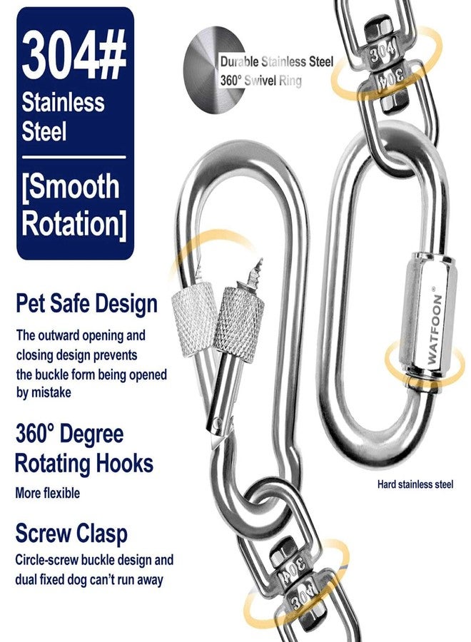 WATFOON 75Ft Dog Tie Out Cable, Dog Leads for Small to Large Pets Up to 300 Pounds, 5mm Heavy Duty 1000lbs Break Strength Galvanized Braided Steel Pet Outdoor Leash Cable - Image 3